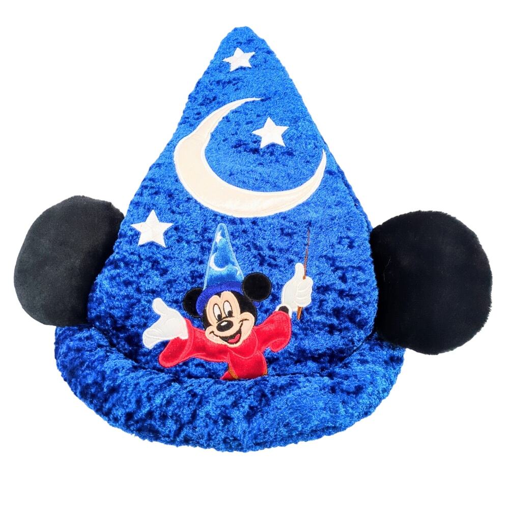 Disney Parks Sorcerer Mickey Mouse Fantasia Plush Wizard Hat Ears Walt Disney